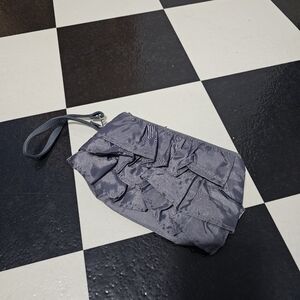 Thirty One Gray Ruffle Elegant Gray Wristlet Clutch Wedding Cocktail